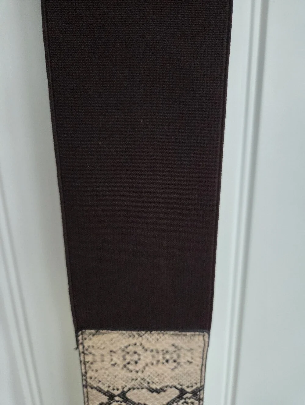 Nine West Dark Brown And Print Wide Elasticized Cinch Belt